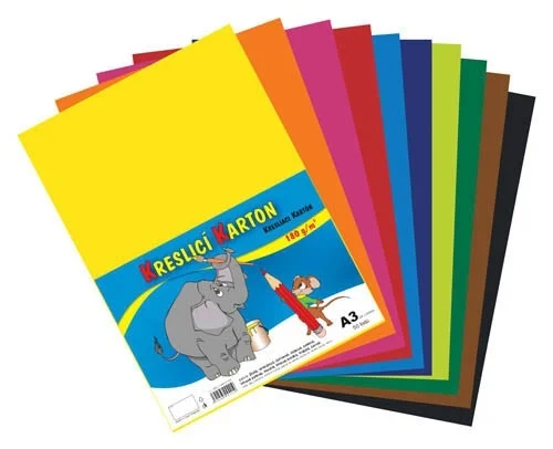 Autentický Barevný karton - A3 / 12 barev x 5 listů