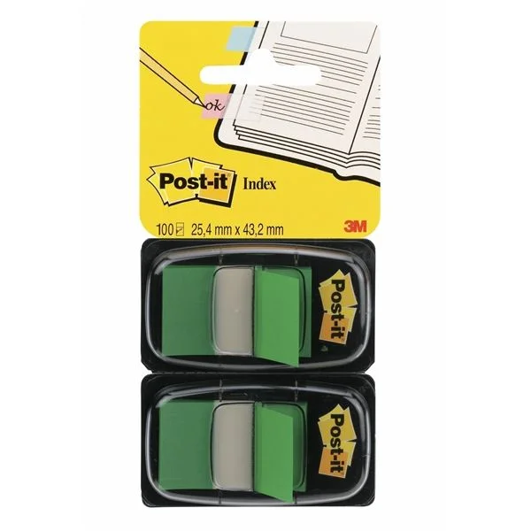 Záložky Post-it v zásobníku, zelené, 2x 50 záložek Ihned K Objednání