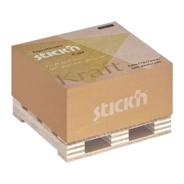 Bloček Hopax Kraft na paletce, 76 x 76 mm, hnědý Vrácení Zdarma
