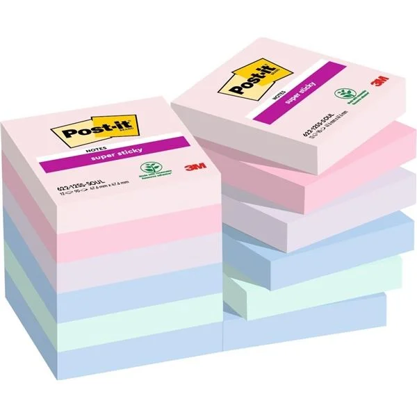 Výhodná Nabídka Samolepicí bloček Super Sticky SOULFUL - 47,6 x 47,6 mm, 12 x 90 lístků