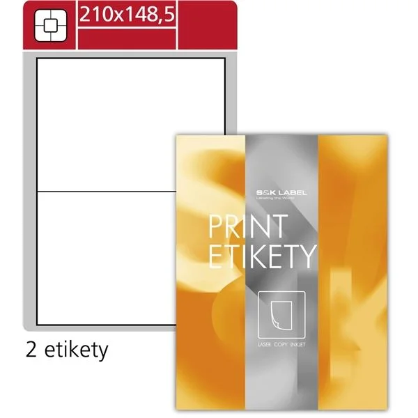 Lesklé etikety S&K Label - bílé, 210 x 148,5 mm, 200 ks Nejprodávanější