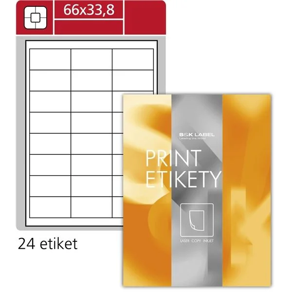Kup Teď Lesklé etikety S&K Label - bílé, 66 x 33,8 mm, 2 400 ks