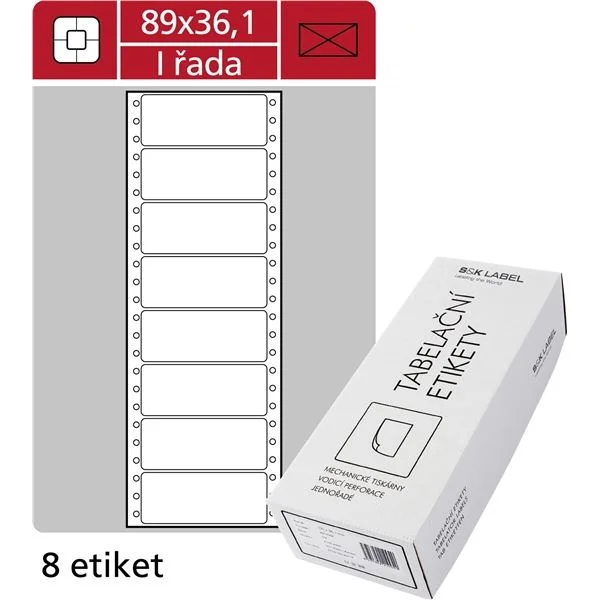 Tabelační etikety S&K Label - jednořadé, 89 x 36,1mm, 4 000 ks Výhodná Nabídka