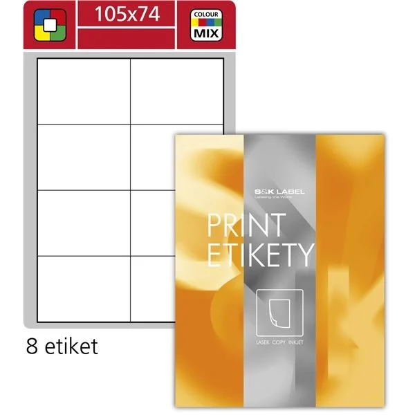 Univerzální etikety S&K Label - mix barev, 105 x 74 mm, 800 ks Poslední Šance
