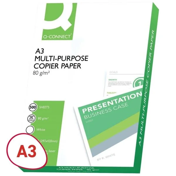 Kancelářský papír Q-Connect A3 - 80 g/m2, CIE 146, 500 listů Ihned K Objednání