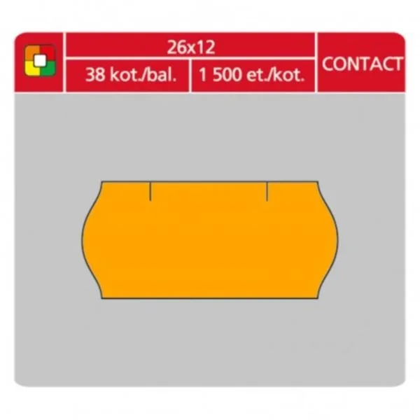 Sezónní Sleva Cenové etikety CONTACT - 26x12,1500 ks, oranžové