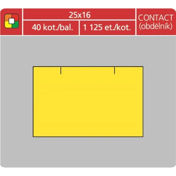 Cenové etikety CONTACT - 25x16, 1125 ks, žluté Dokud Zásoby Vydrží