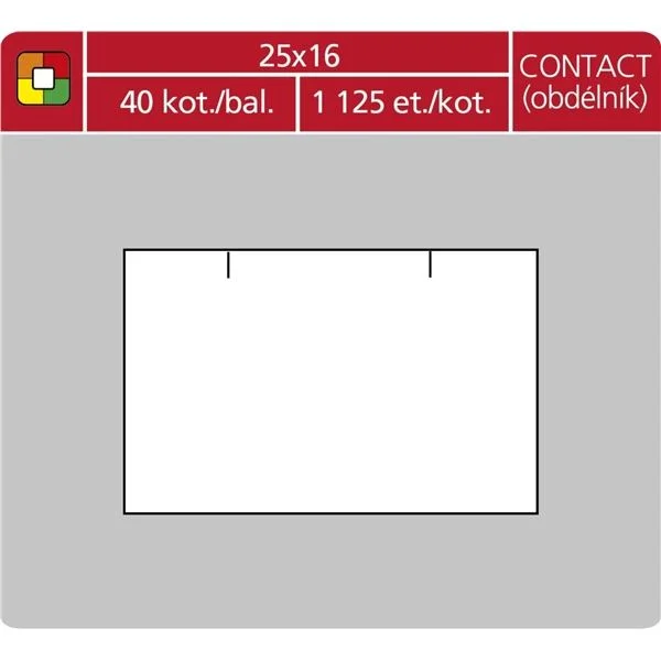 Vysoce Kvalitní Cenové etikety CONTACT - 25x16, 1125 ks, bílé