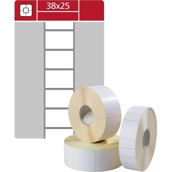 Ověřený Etikety na kotoučku S&K Label - termotransferové, bílé, 38 x 25 mm, 3 000 ks