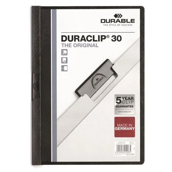 Nejlepší Volba Zakládací desky s klipem Durable Duraclip - A4, kapacita 30 listů, černé