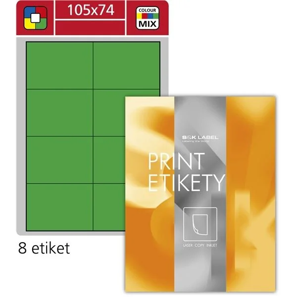 Finální Výprodej Univerzální etikety S&K Label - zelené, 105 x 74,2 mm, 800 ks
