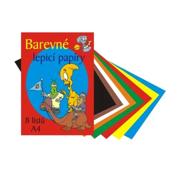 Barevné lepicí papíry Stepa - A4, 8 listů Horká Nabídka