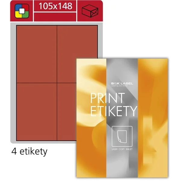 Nejlepší Cena Univerzální etikety S&K Label - červené, 105 x 148 mm, 400 ks
