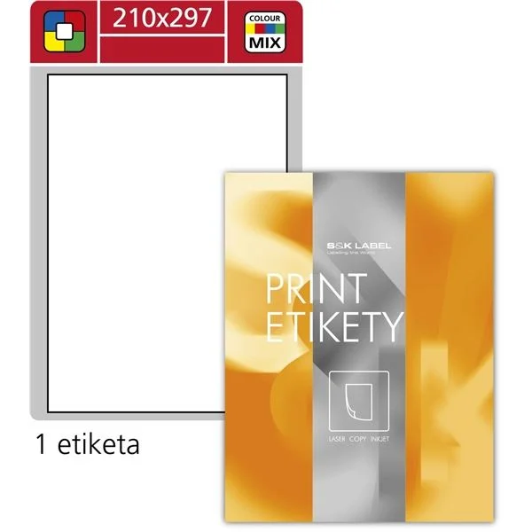 Univerzální etikety S&K Label - bílé, 210 x 297 mm, 100 ks Akční Cena