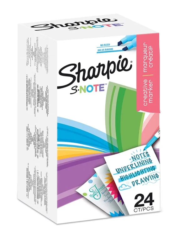 Zvýrazňovač Sharpie S-Note - sada 24 barev Akční Nabídka