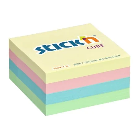 Samolepicí bločky Stick´n by Hopax - 76 x 76 mm / 400 lístků / pastelové barvy Originální