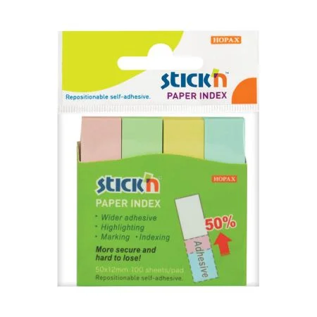 Nakupujte Hned Samolepicí záložky Stick´n by Hopax - 12 x 50 mm / 4 x 100 lístků / pastelové barvy