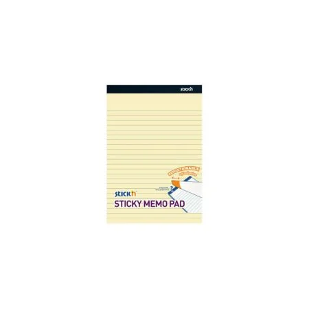 Autentický Samolepicí bločky Stick´n by Hopax - 254 x 178 mm / linka / 50 listů / žlutá