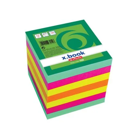 Levný Záznamní kostky barevné Herlitz - 9 cm x 9 cm x 9 cm / 700 lístků / lepená vazba