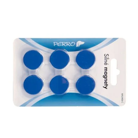 Magnety Perro silné - průměr 24 mm / modré / 6 ks Ověřený