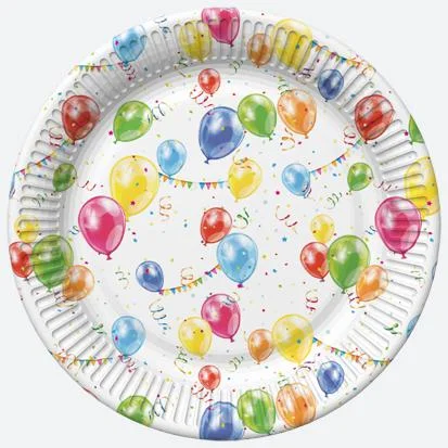 Talíř papírový PM 18cm 8ks Party Balloons and Garlands Akční Cena