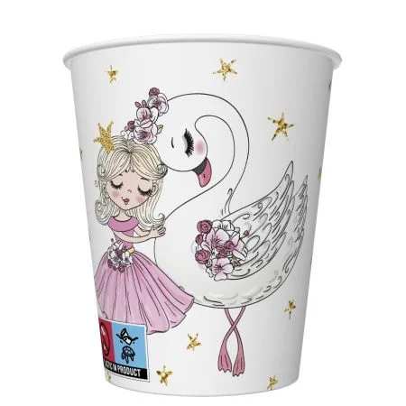 Papírový kelímek 0,25l Pink Ballerina with Swan Cenová Bomba
