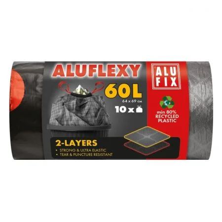 Pytle na odpad zatah. LDPE 60L / 10ks (64x69cm) sivo-černé 33 mic Koupit Online