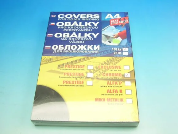 Super Cena Obálka CHROMOLUX A4 černá zadní deska pro kr,vazbu