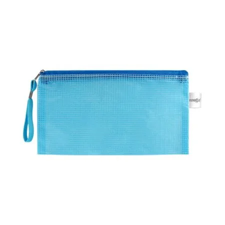 Síťovaná obálka se zipem PVC / DL, modrá Must-Have