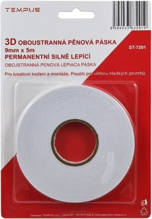 Bezpečná Platba lepící páska oboustr.pěnová bílá9 x 5 blistr ST-7201